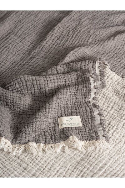 MYLASA HOME Double Face Planets 4 Katlı Müslin Yatak Örtüsü Tek Kişilik 160x220cm