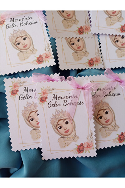 mercanmum Tesettür Gelin Bohça Kartı Kişiye Özel 9 Adet (SİPARİŞ NO İLE BİZE ...