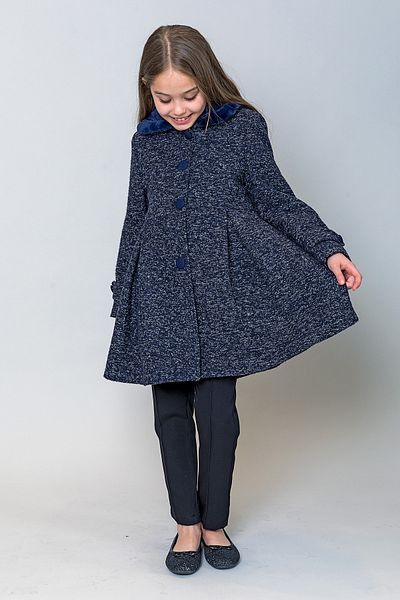 incity Girl's Wool Collar Plush Detailed Coat