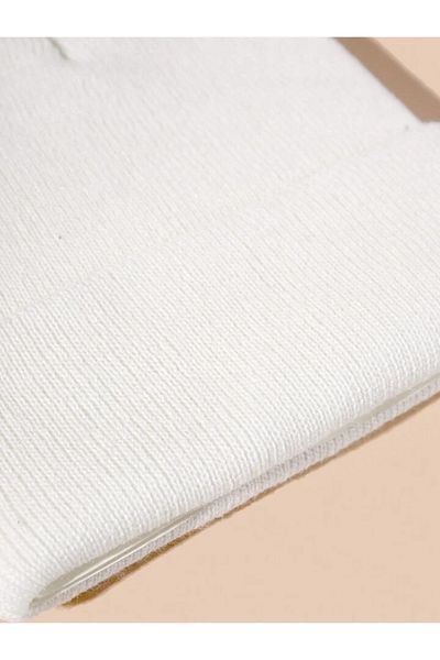 QUATEX White Unisex Folded Knitwear Plain Beret