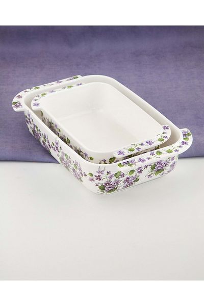 Bursa Porselen Dekor Viola large size rectangular porcelain baking dish
