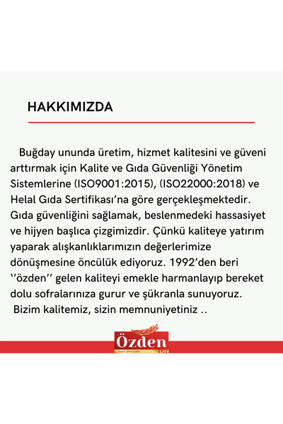 Özden Un Sarı Un 10 Kg %100 Doğal