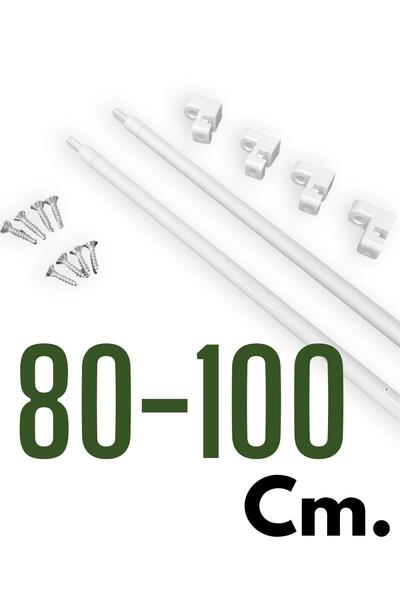 Bilarch Ayarlanabilir Briz Perde Çubuğu Beyaz Slim