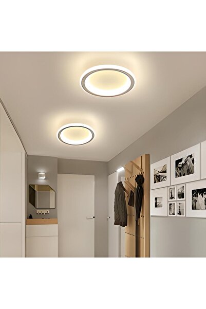 MİNEL DEKOR LED LIGHTING Minel Dekor Daire 20cm Plafonyer A++ Ledli Modern Avize Koridor Hol Aydınlatma Beyaz Işık