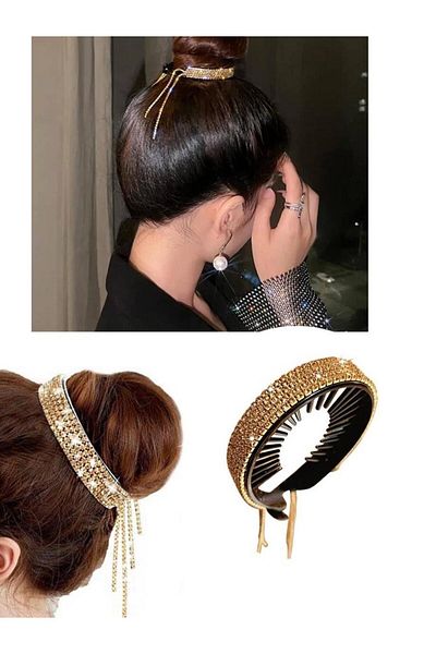 Planet Butik Gold Color Stoned Knob Buckle