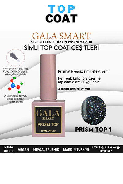 gala smart Protez Tırnak Kalıcı Oje Simli Top Coat