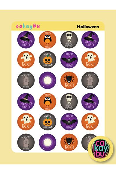 cakaybu Autocolant de Halloween rotund