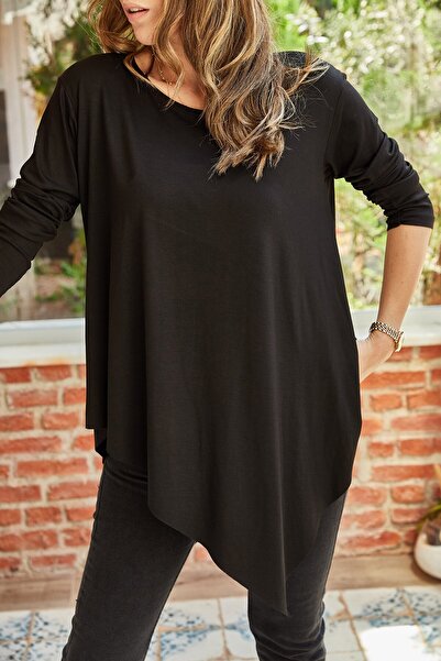 XHAN Women's Asymmetrical Viscose Blouse 9YXK2-41580-02