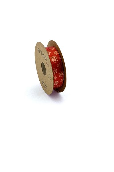 FANTASTIC KURDELE Christmas Snowflake Pattern Print Ribbon (20MM WIDTH - 10MT LENGTH)