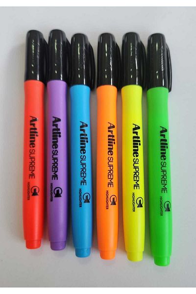 artline Supreme Highlighter Highlighter Marker Set 6 Colors