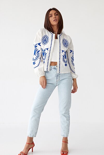 FEMELLE Cămașă din bumbac brodat Noul sezon pentru femei