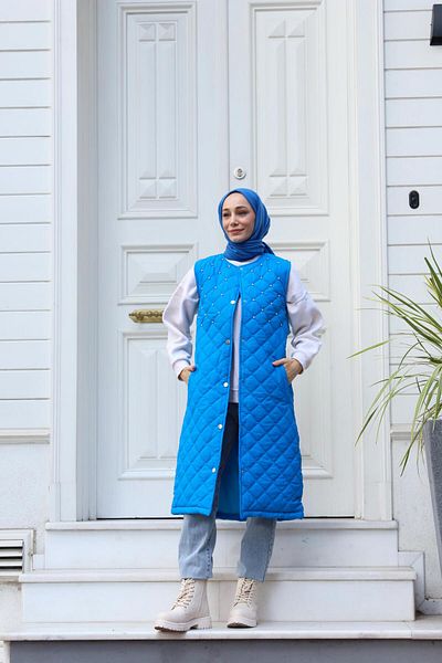 lurex moda VESTĂ LUNGĂ DETALIATĂ PIATRA