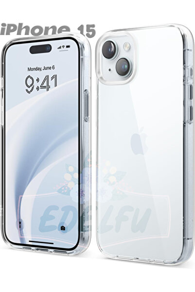 EDELFU iPhone 15 (6,1" inç) Şeffaf Kılıf Azaltılmış Sararma, Kristal Berraklı...