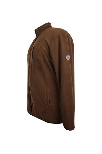 marufshop Φούτερ Fleece με φερμουάρ μεγάλου μεγέθους καφέ
