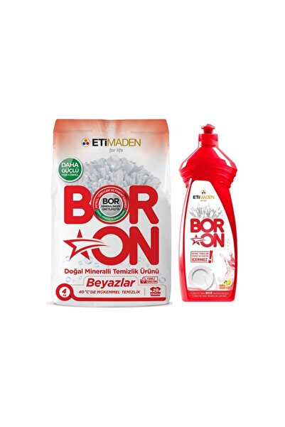 Boron Doğal Mineralli Toz Temizlik Ürünü Beyazlar + Boron Sıvı Elde Bulaşık