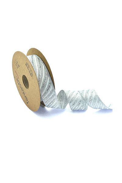 FANTASTIC KURDELE GILVERY WOVEN BORDER RIBBON (22mm WIDTH - 10m LENGTH)