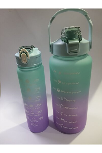 Reis Home Reis Home 2-Piece Water Bottle with Straw and Sticker Water Bottle 2LT+900ML Tritan Water Bottle with Straw