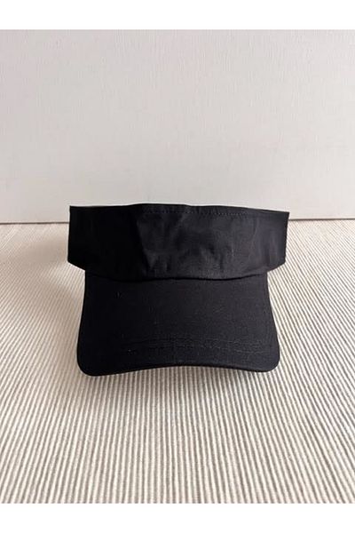 HatClub Exclusive Black Visor Hat with Solid Color Visors and Adjustable Back