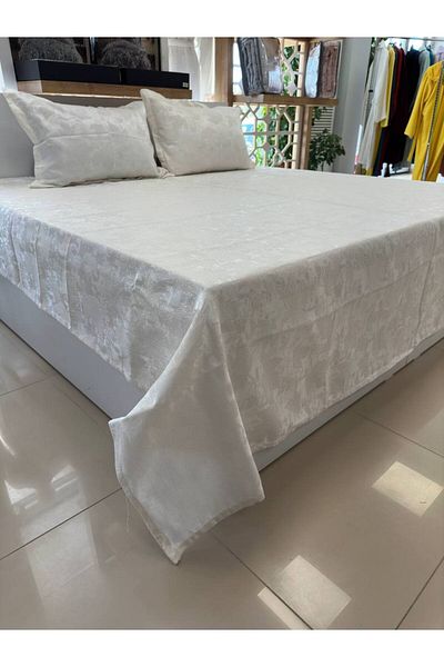 Sudemhome Jacquard Chenille Fabric Avant-Garde Dowry Bed Cover Set with Plane Leaf Pattern
