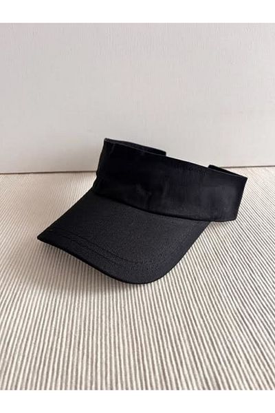 HatClub Exclusive Black Visor Hat with Solid Color Visors and Adjustable Back