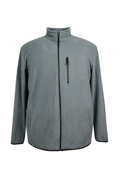 marufshop Φούτερ Fleece με φερμουάρ σε γκρι χρώμα