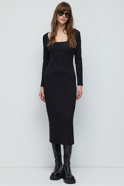 No Matter What Square Collar Bodycon Dress