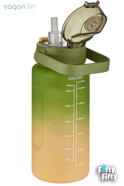 Vagonlife 1500ml with/without Straw Use Double Color Motivational Water Bottle 1.5 liter Water Bottle