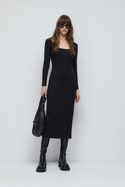No Matter What Square Collar Bodycon Dress