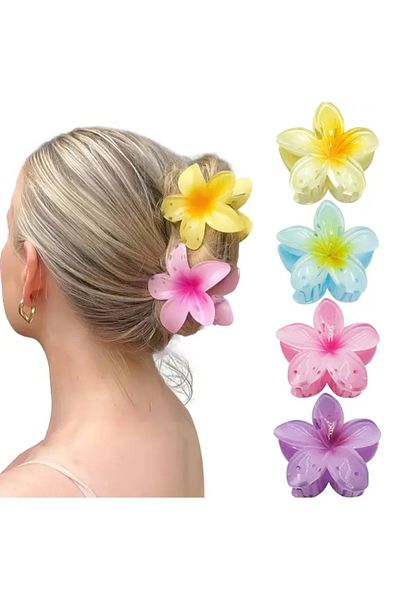 EFLAMEL DESİGN Accesoriu pentru păr cu clemă cu flori de lotus, 6 buc