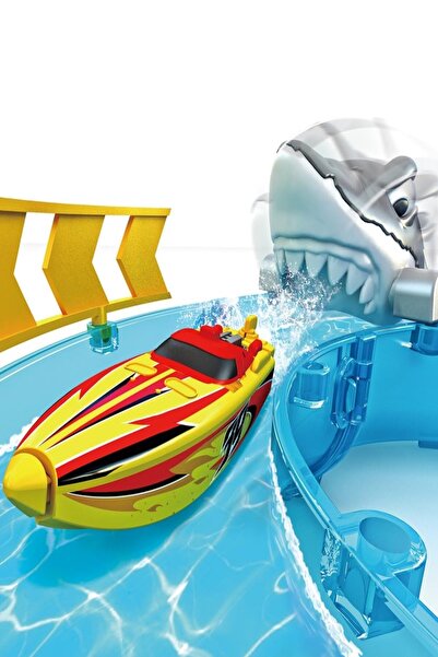 Hyd 24 Parça Oyuncak Parkur 1 Adet Sürat Teknesi Micro Boats Yarış Pisti Köpek Balığı Parkur Oyun Seti