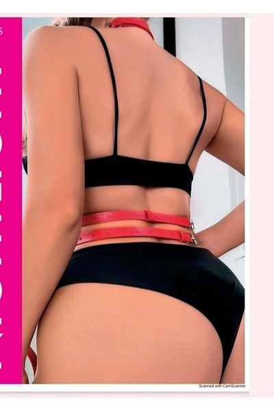ESİLORA Women's Sexy Fancy Design Bodysuit Harness Bed Outfit Fancy Accessory Costume Night Outfit