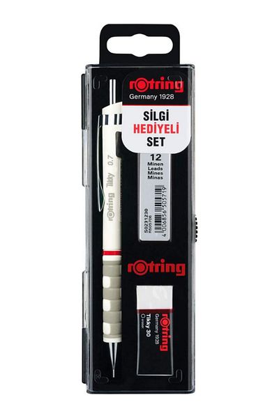 Rotring ROTRING TİKKY 0.7 mm ENDED PEN + END AND LIGHT GIFT SET - WHITE