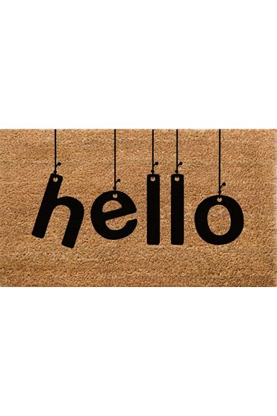 OKAVANGO Covoraș de ușă interioară și exterioară multifuncțională, covor de ușă decorativă interioară și exterioară multifuncțională HELLO 60-40 cm