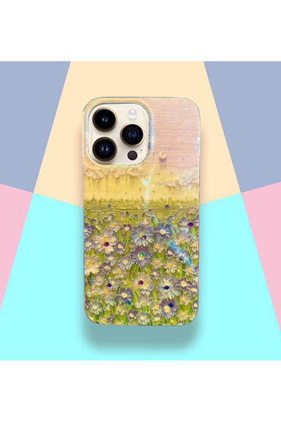 Miscase 3D Embossed Flowers Phone Case Compatible with iPhone 14 Pro