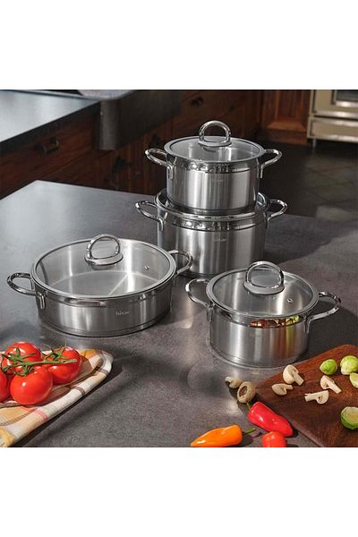 Hisar HİSAR DOWRY SET MARRIAGE PACKAGE ORİON STEEL COOKWARE SET AND 84 PIECES BAHAMA FORK AND KNIFE SET