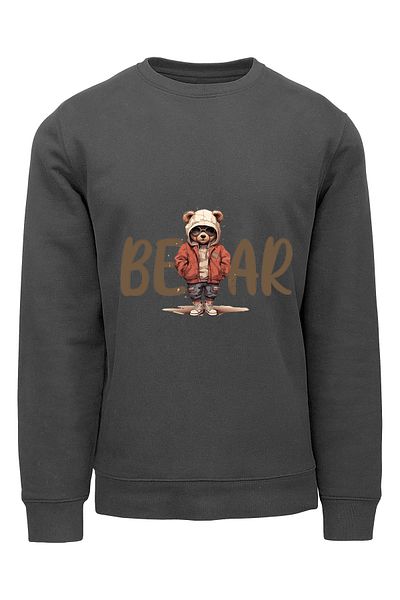 ADA BEBEK ÇOCUK Παιδική μπλούζα Unisex Oversize Mysterious Bear με στάμπα