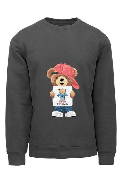 ADA BEBEK ÇOCUK Unisex Oversize Παιδική φούτερ με στάμπα I'm Dady Bear