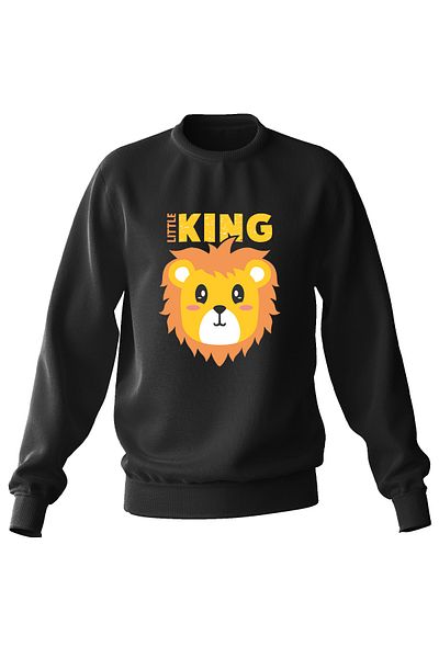 ADA BEBEK ÇOCUK Hanorac oversize unisex cu imprimeu Little King Leon pentru copii