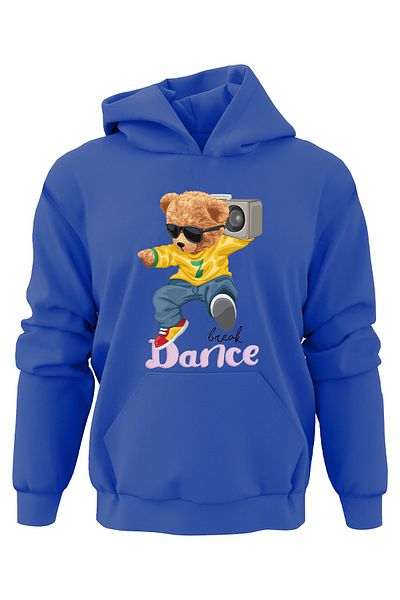 ADA BEBEK ÇOCUK Hanorac pentru copii, unisex, supradimensionat, cu imprimeu Dancer Bear