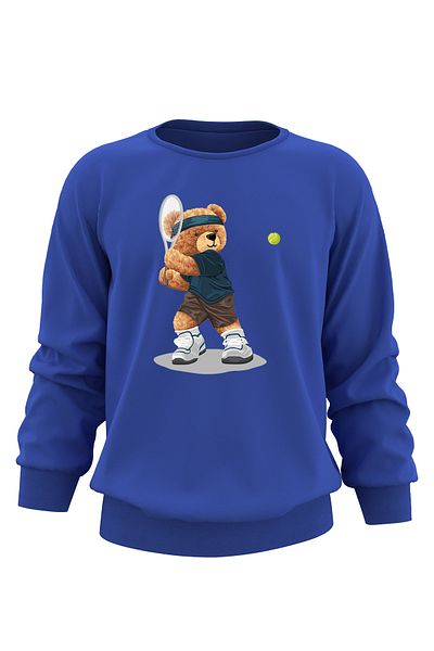 ADA BEBEK ÇOCUK Hanorac pentru copii, unisex, supradimensionat, pentru jucător de tenis, cu imprimeu urs