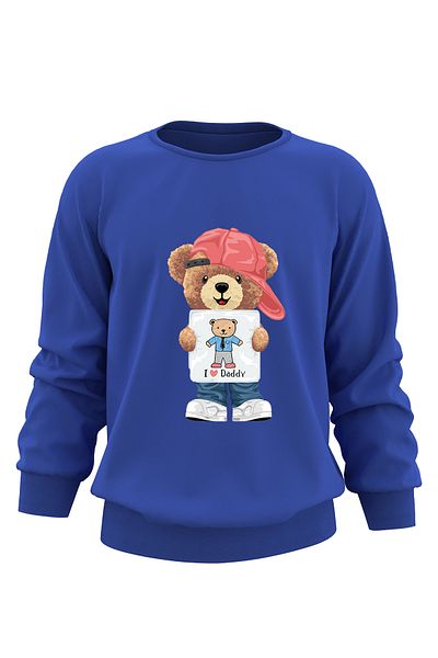 ADA BEBEK ÇOCUK Hanorac unisex oversize I&#39;m Dady Bear imprimat pentru copii