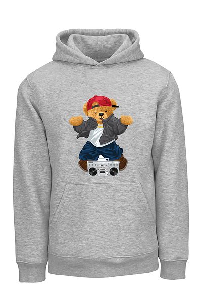 ADA BEBEK ÇOCUK Παιδικό φούτερ Unisex Oversize Hiphop Bear με στάμπα