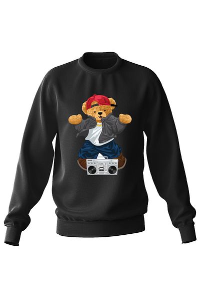 ADA BEBEK ÇOCUK Παιδικό φούτερ Unisex Oversize Hiphop Bear με στάμπα