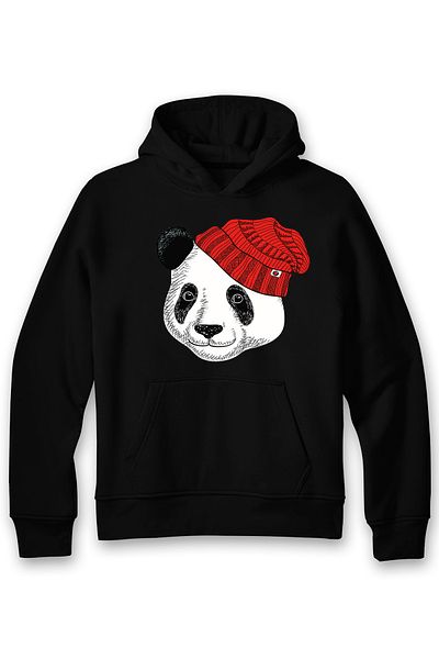 ADA BEBEK ÇOCUK Hanorac pentru copii unisex Oversize Hat Panda Printed