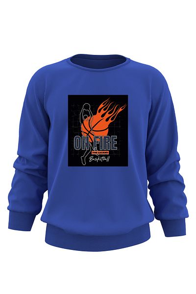ADA BEBEK ÇOCUK Hanorac unisex oversize On Fire Basketball pentru copii