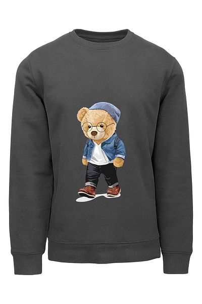 ADA BEBEK ÇOCUK Unisex Παιδικό φούτερ με στάμπα με καπέλο Bear