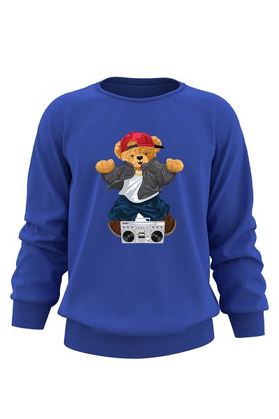 ADA BEBEK ÇOCUK Hanorac oversize pentru copii cu imprimeu Hiphop Bear