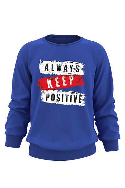 ADA BEBEK ÇOCUK Hanorac pentru copii, unisex, supradimensionat, cu imprimeu Always Keep Positive