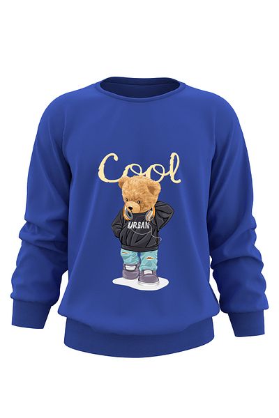 ADA BEBEK ÇOCUK Hanorac pentru copii oversize cu imprimeu Cool Bear unisex