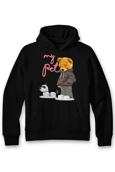 ADA BEBEK ÇOCUK Детски суитшърт с щампи на мечета, голям унисекс